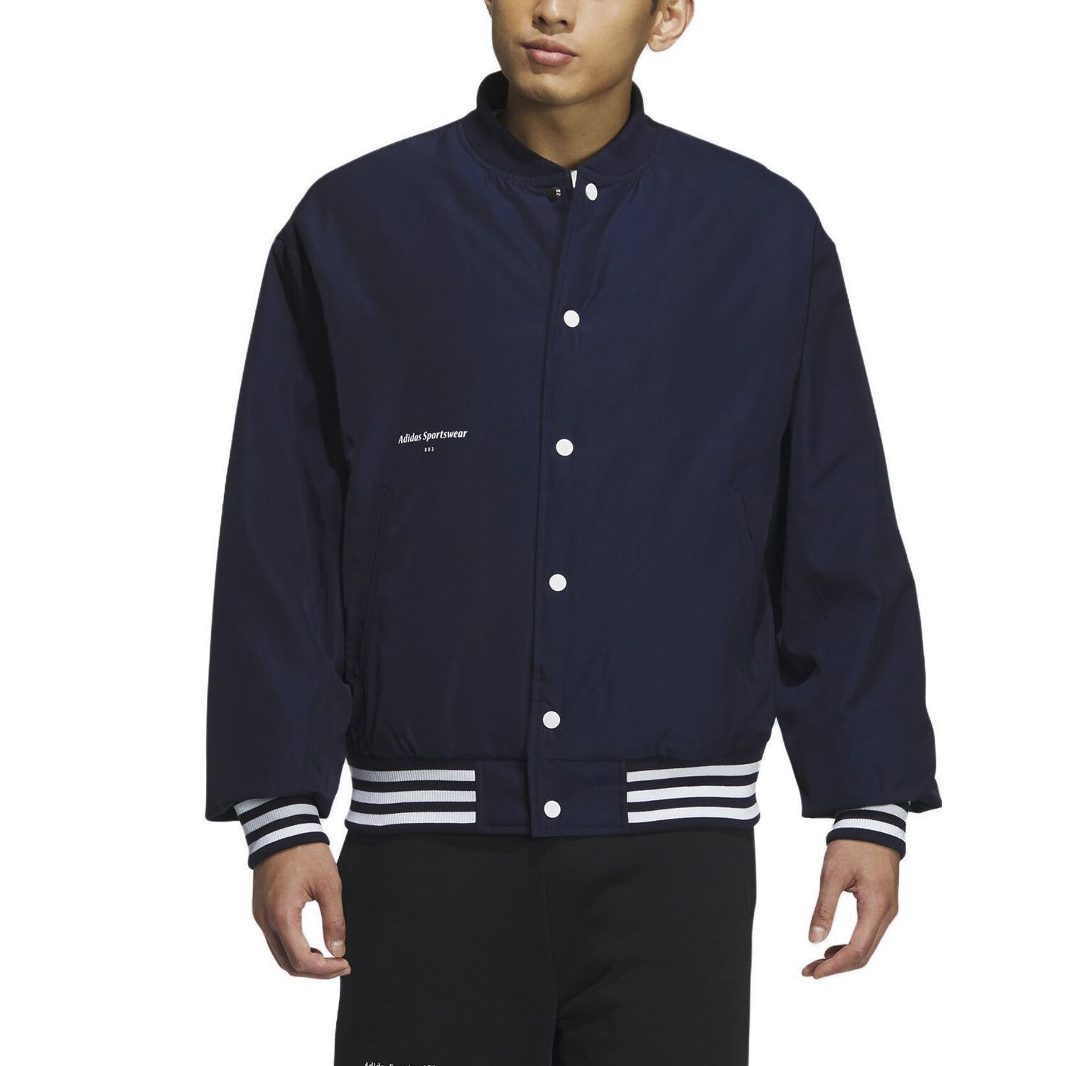 Стеганая куртка мужская Legendary Ink Blue/white Adidas, черный — фото 3