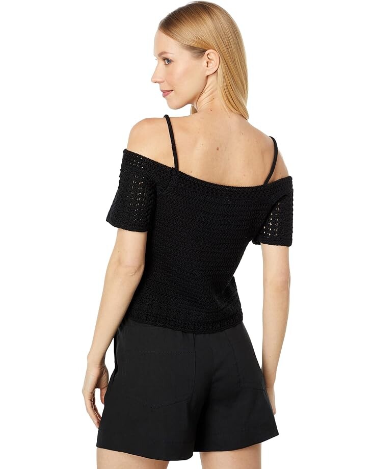 

Свитер Vince Open Shoulder Organic Cotton Tank, черный