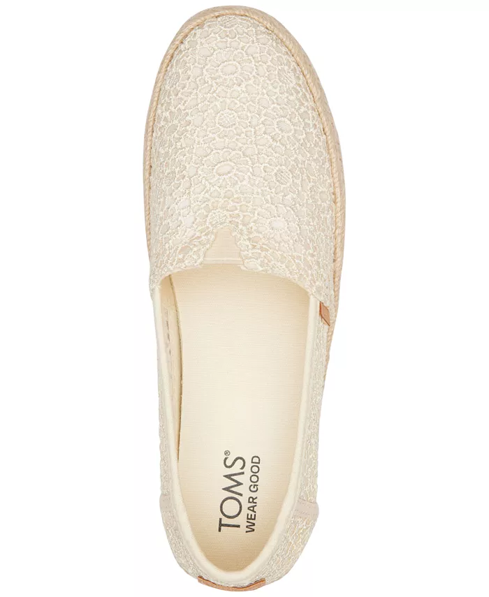 Женские эспадрильи Valencia Moroccan Crochet на платформе TOMS, белый — фото 4