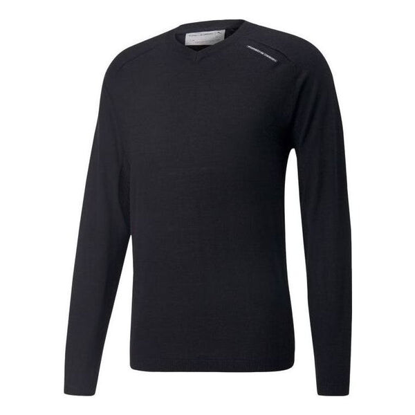 

Толстовка porsche design v-neck sweatshirt 'black' Puma, черный
