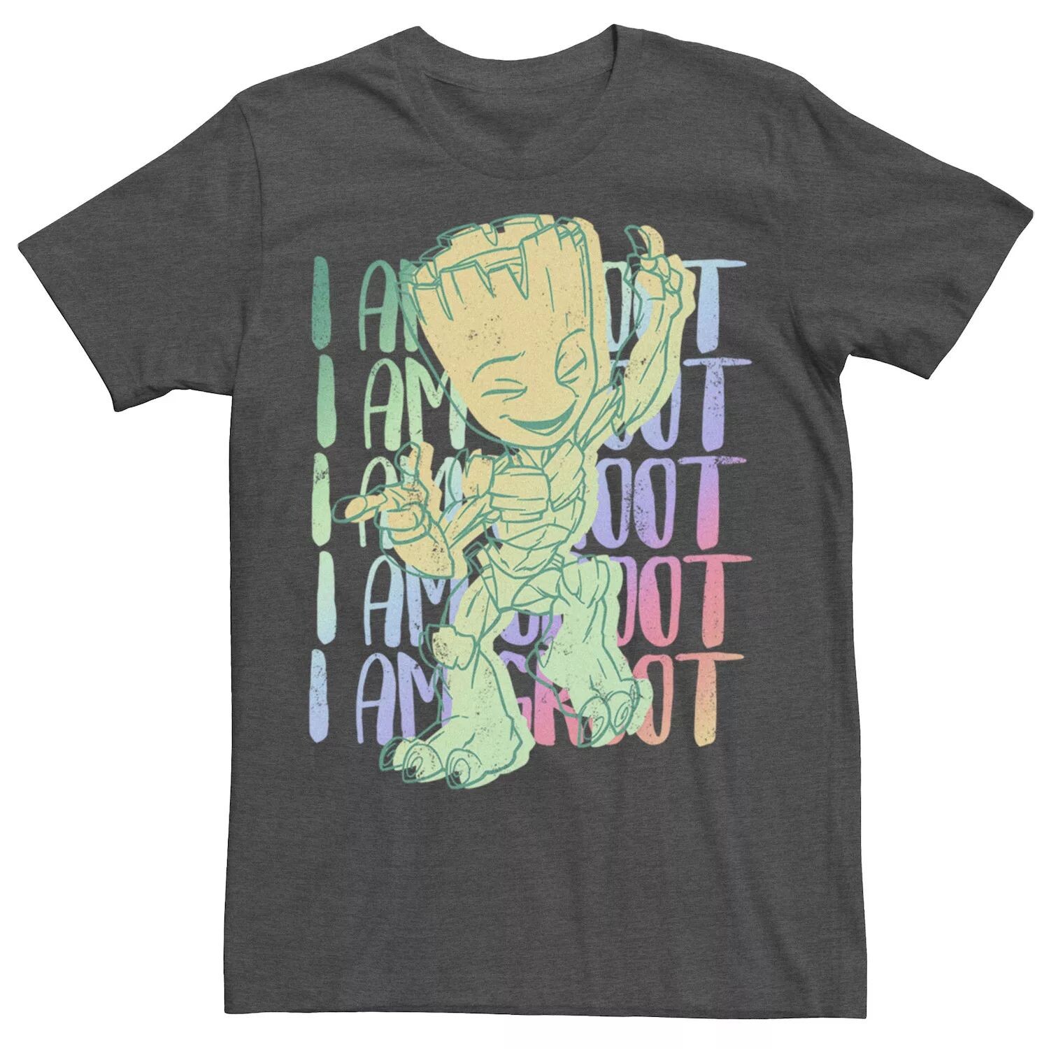 

Мужская красочная футболка Marvel I am Groot Dancing Groot Licensed Character