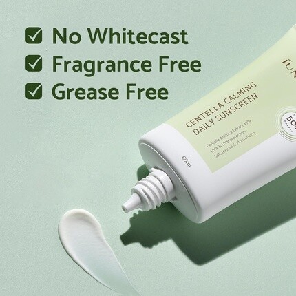 Iunik Centella Calming Vegan Moisture Spf 50+ Pa++++ Нелипкий легкий ежедневный солнцезащитный крем Reef-Safe Matte-Finish 2 унции бета-глюкана — фото 3