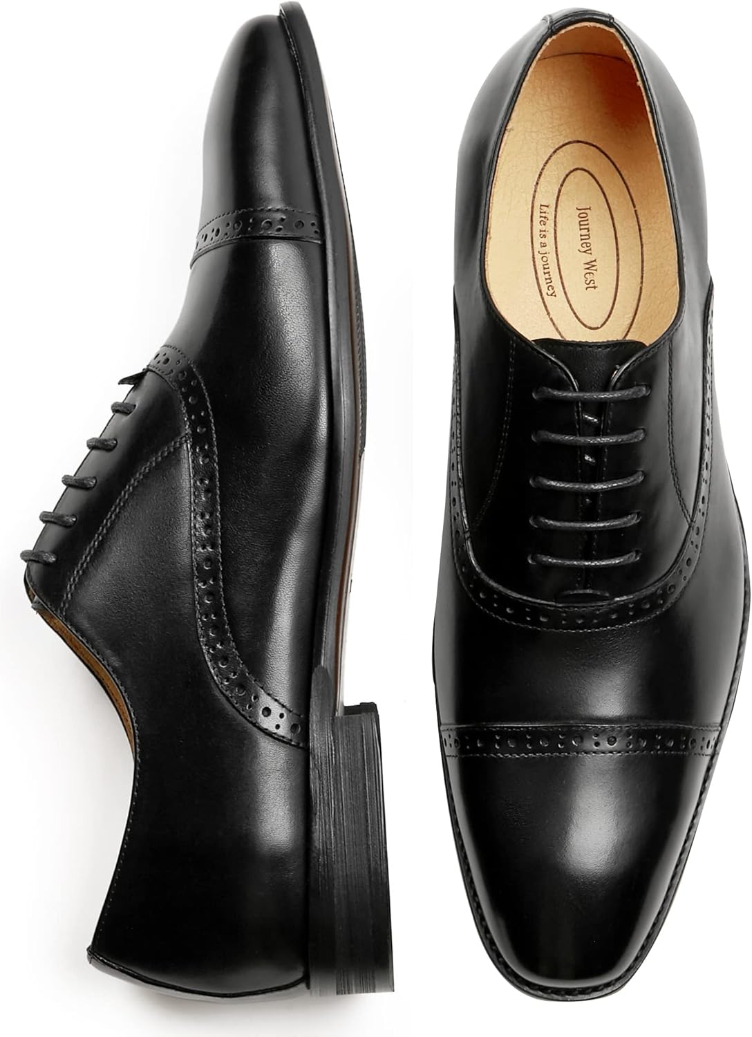 

Мужские классические туфли Journey West с натуральной кожей, оксфорды с закрытым мысом для деловой и вечерней одежды, свадебные туфли для мужчин, черный