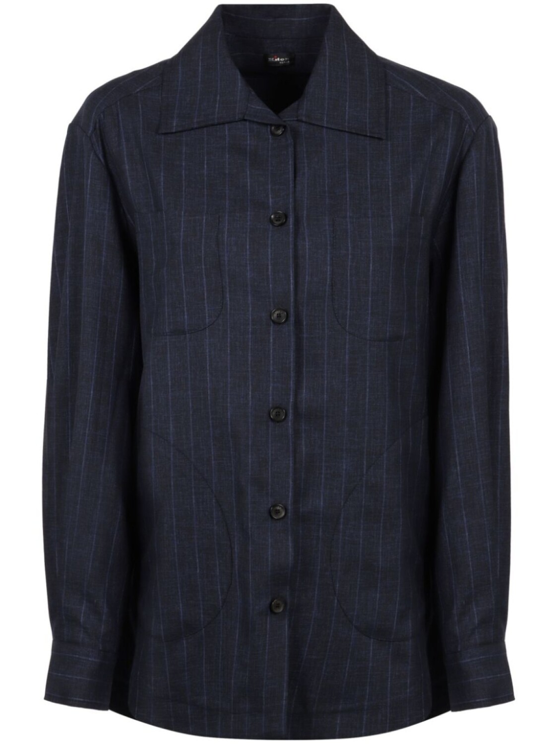 

Рубашка Kiton в тонкую полоску, синий