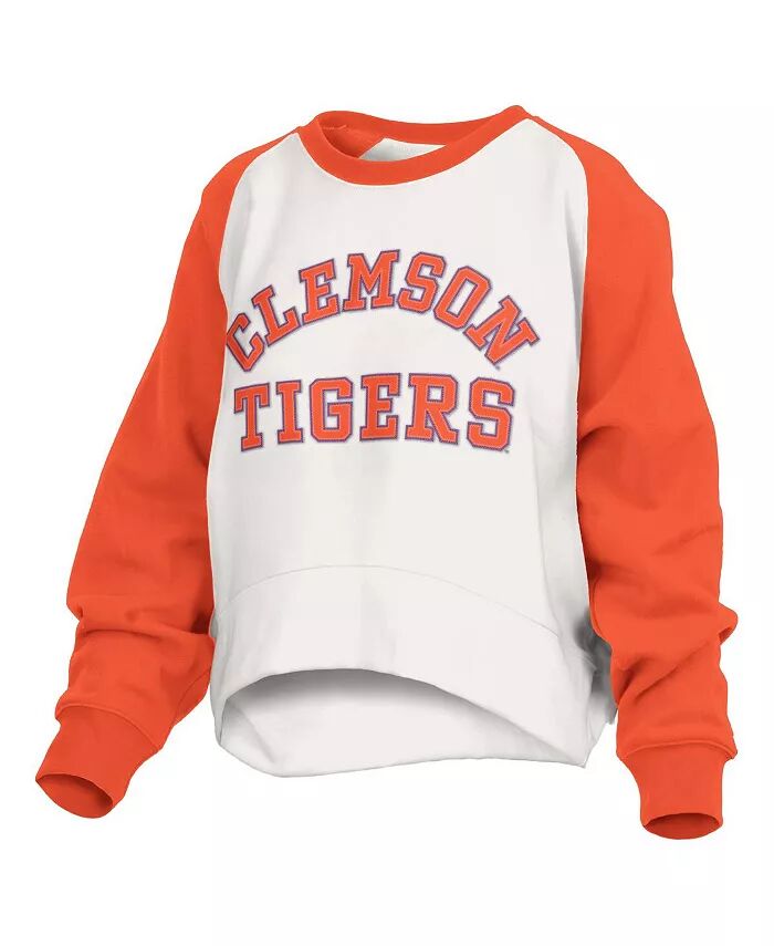 

Женская белая толстовка-пуловер Clemson Tigers Lotus Raglan Pressbox