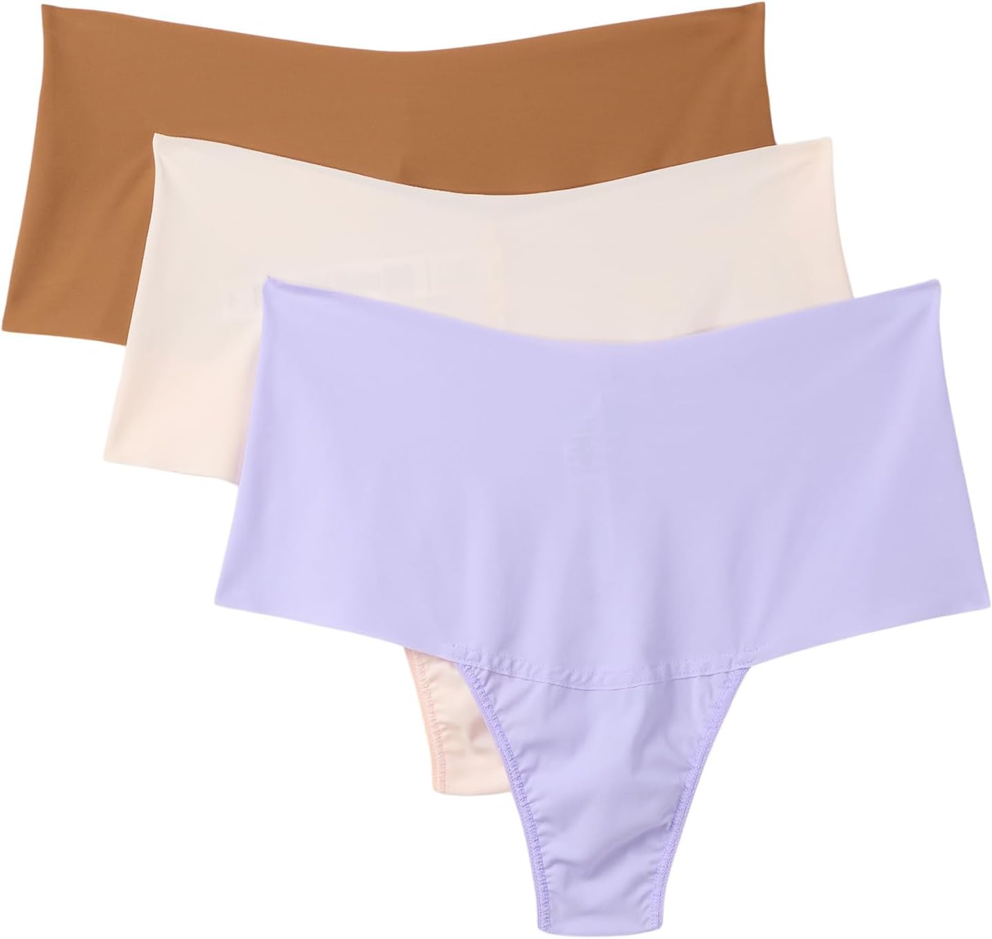 

Стринги Hanky Panky Breathesoft Hi-rise Thong 3-pack, цвет Wisteria/Toffee/Vanilla