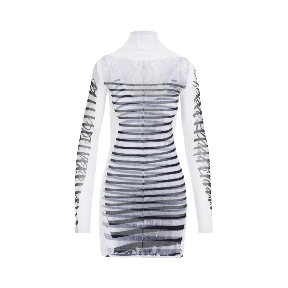 

Мини-платье Mariniere с принтом перьев из спандексной сетки Jean Paul Gaultier, белый