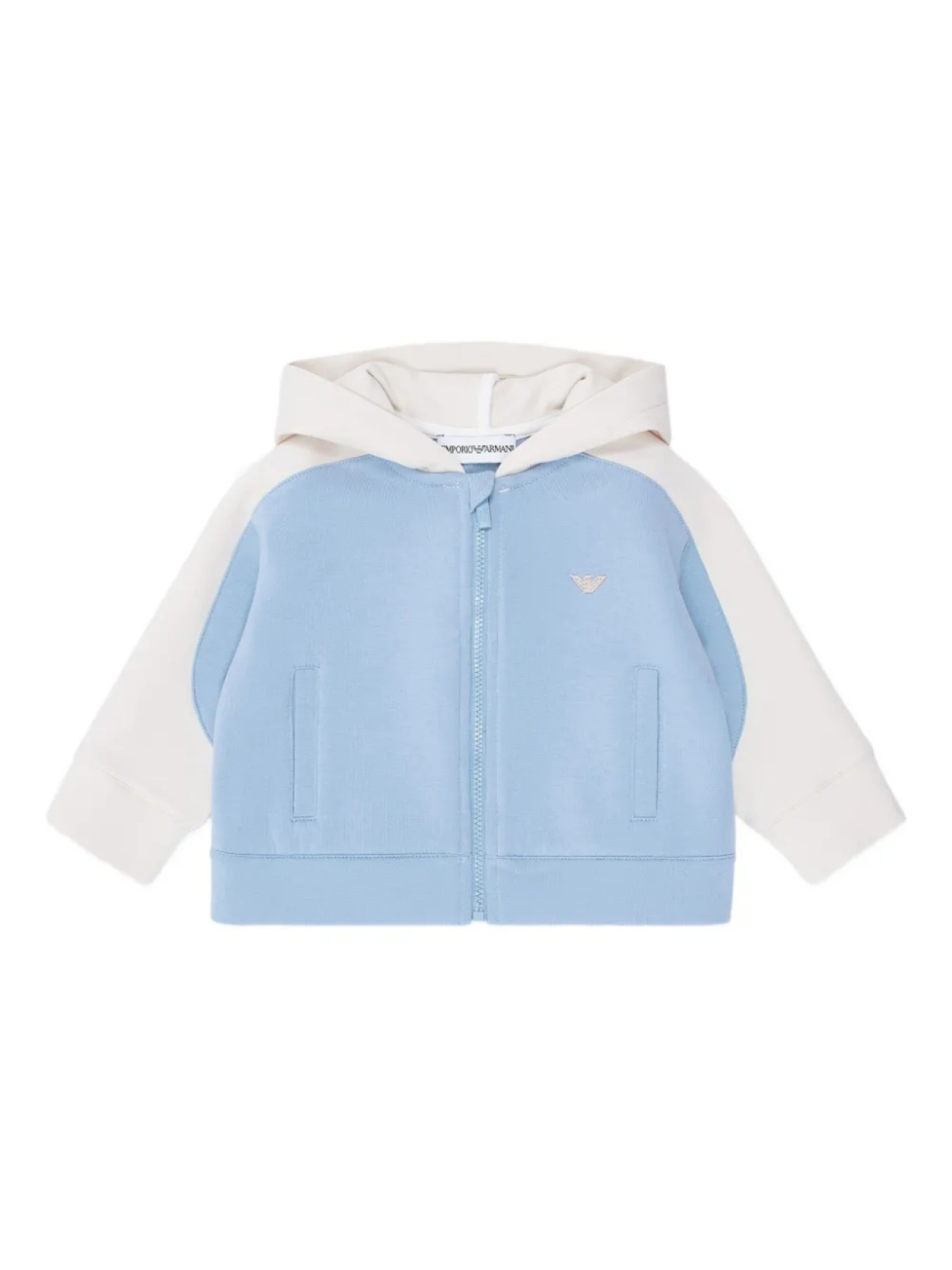 

Детская толстовка Emporio Armani Kids с капюшоном и застежкой-молнией, синий