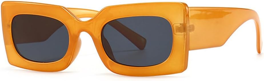 

Ретро прямоугольные солнцезащитные очки из желеобразного материала оранжево-зеленого цвета для женщин, модные градиентные оттенки, защита от УФ-излучения UV400 для мужчин TKKTLLT, Orange Gray