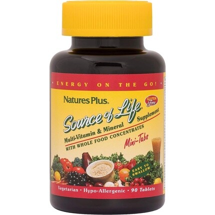 

Naturesplus Source Of Life Mini-Tabs Whole Foods Мультивитаминная добавка 90 мини-таблеток, Nature'S Plus