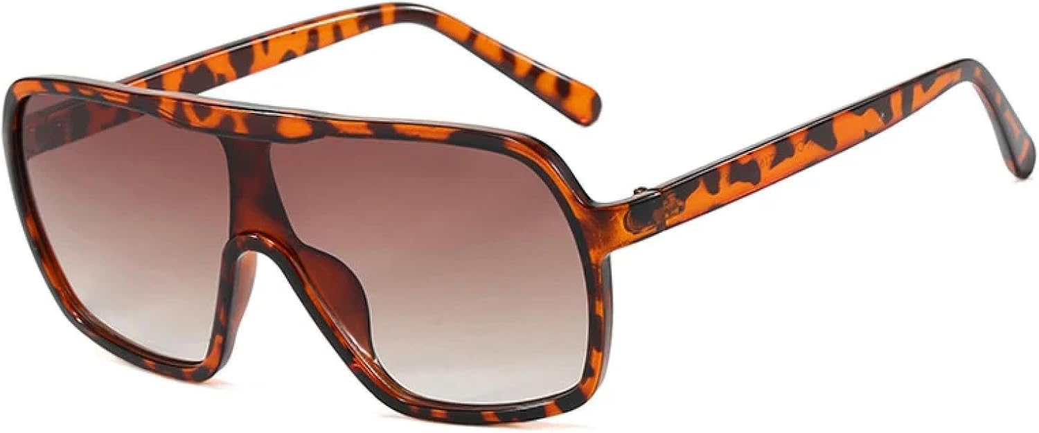 

Роскошные солнцезащитные очки для женщин, большие солнцезащитные очки для мужчин, летние дорожные ветрозащитные очки с защитой от УФ-излучения UV400 TKKTLLT, Leopard Tea