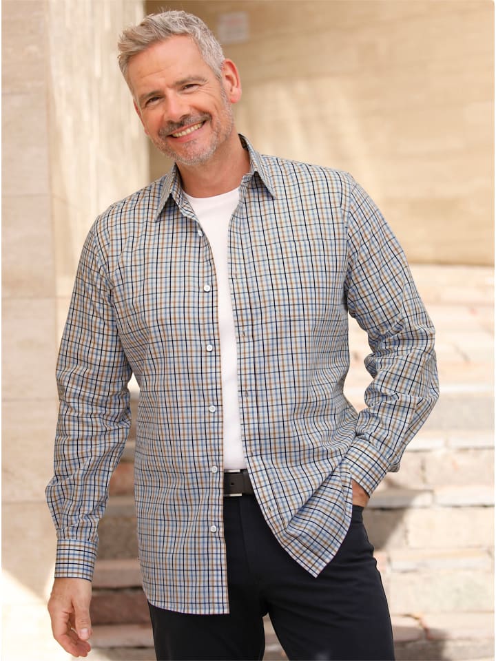 

Рубашка с длинными рукавами темно-синего и бежевого цветов WITT WEIDEN