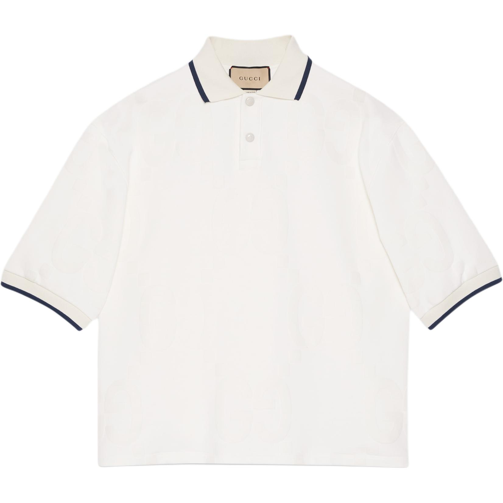 

GUCCI Футболка-поло SS24 мужская цвета слоновой кости, Бежевый, GUCCI Футболка-поло SS24 мужская цвета слоновой кости