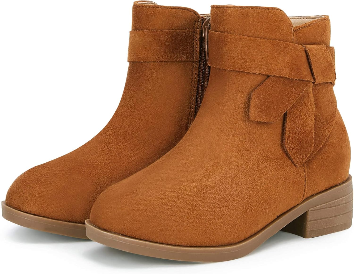 

Детские ботинки PiePieBuy для девочек с узлом на щиколотке, массивным низким каблуком, стиль Челси, зимние с молнией, Brown