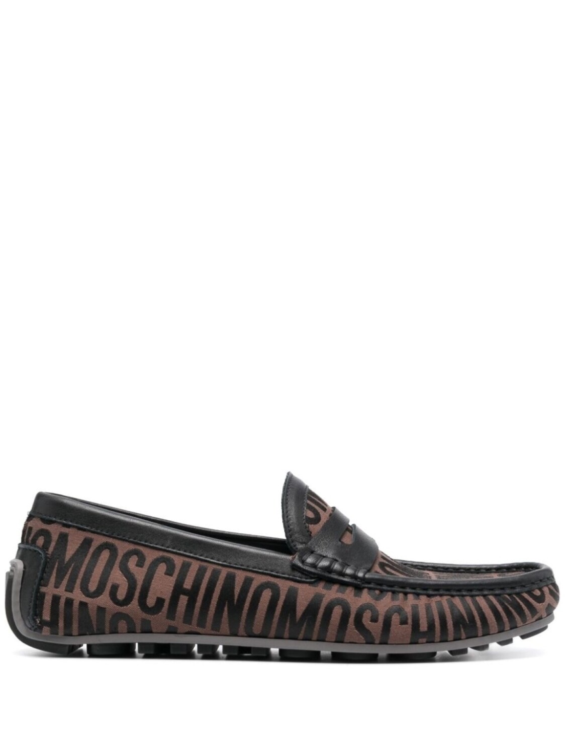 

Moschino жаккардовые пенни-лоферы, коричневый