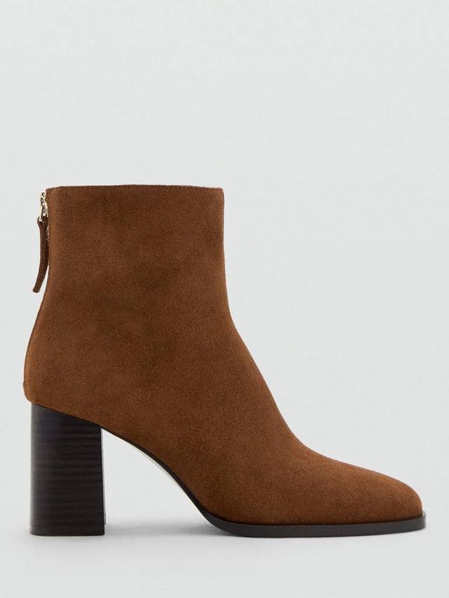 Великолепные кожаные ботинки на щиколотку Mango, Medium Brown
