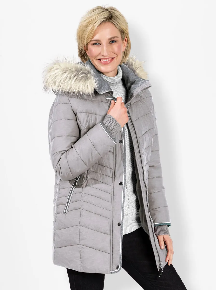 

Повседневного образа стеганая куртка с капюшоном Casual Looks, серый