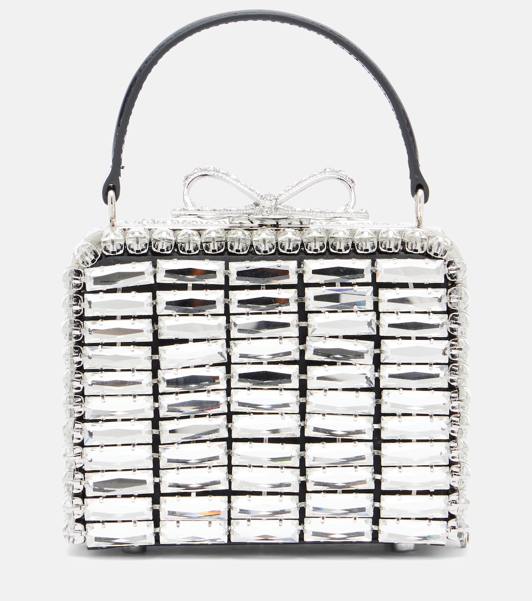 

Клатч, украшенный микрокристаллами Self-Portrait, серебряный