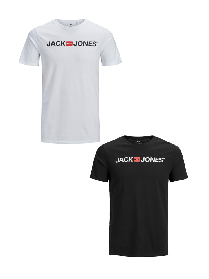 

Футболка Jack & Jones Plus + Size CREW NECK, цвет weiß-schwarz