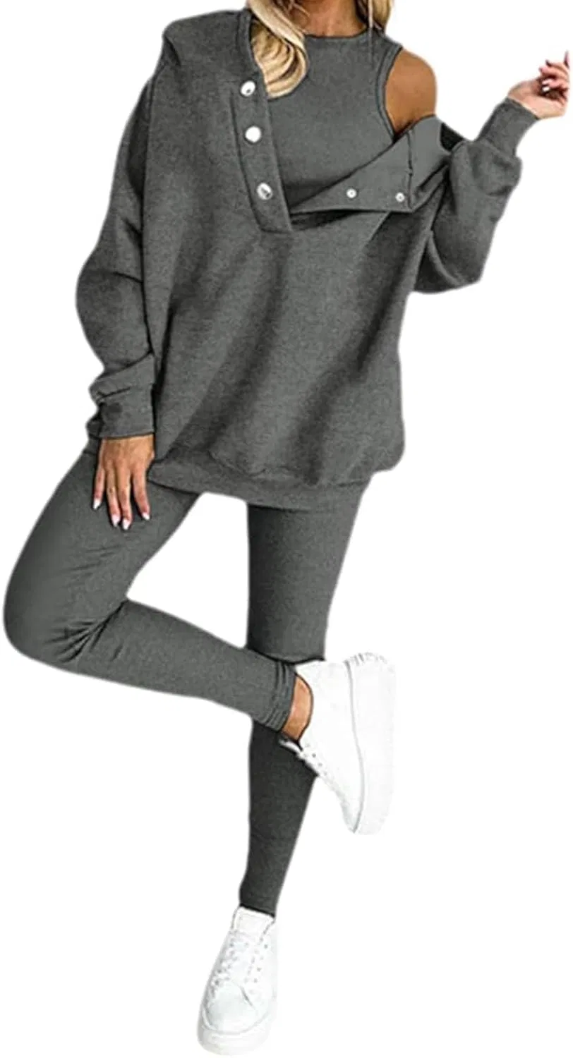 Женский спортивный костюм из 3 предметов, Dark Gray