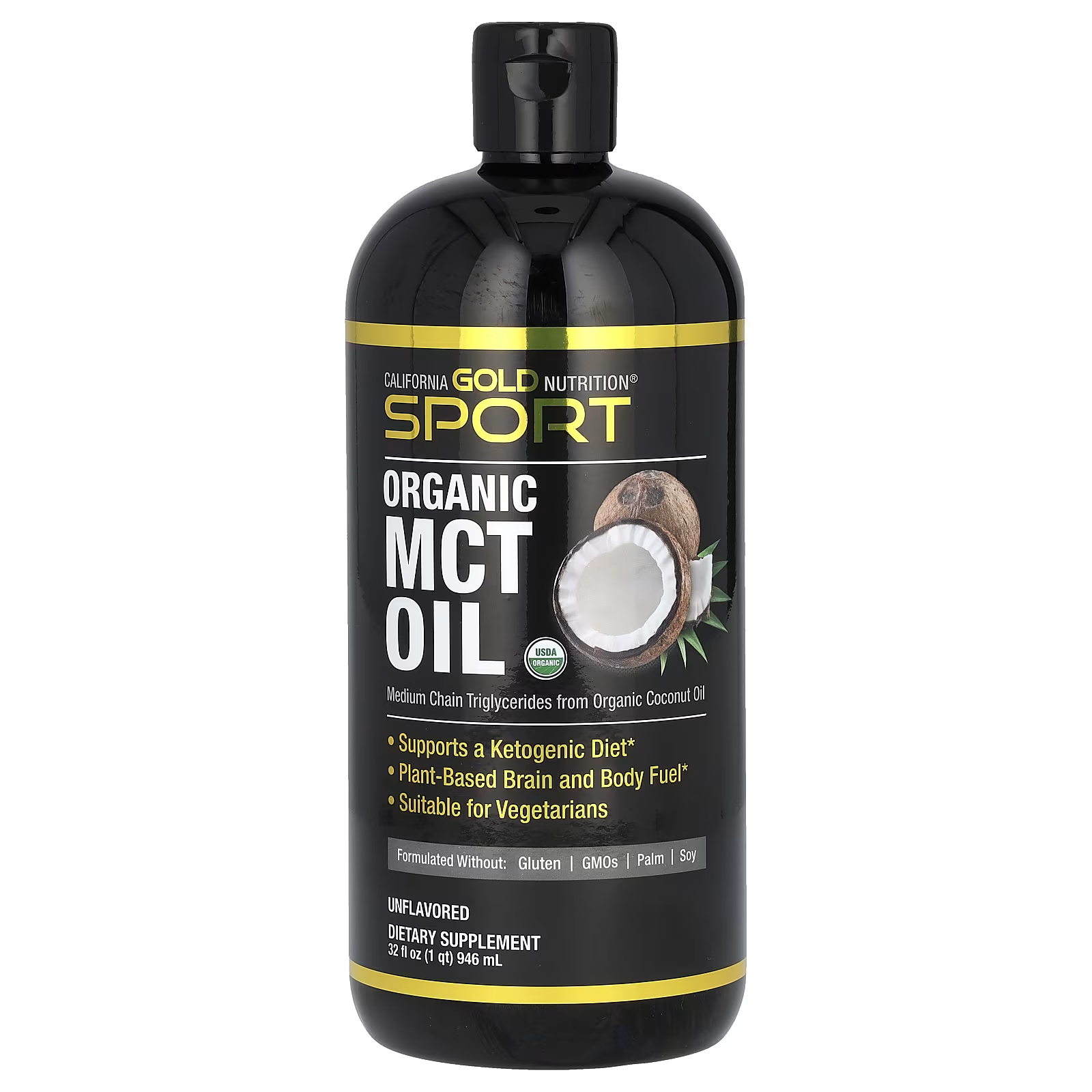 

California Gold Nutrition SPORT — Органическое масло MCT, 32 жидких унции (946 мл)