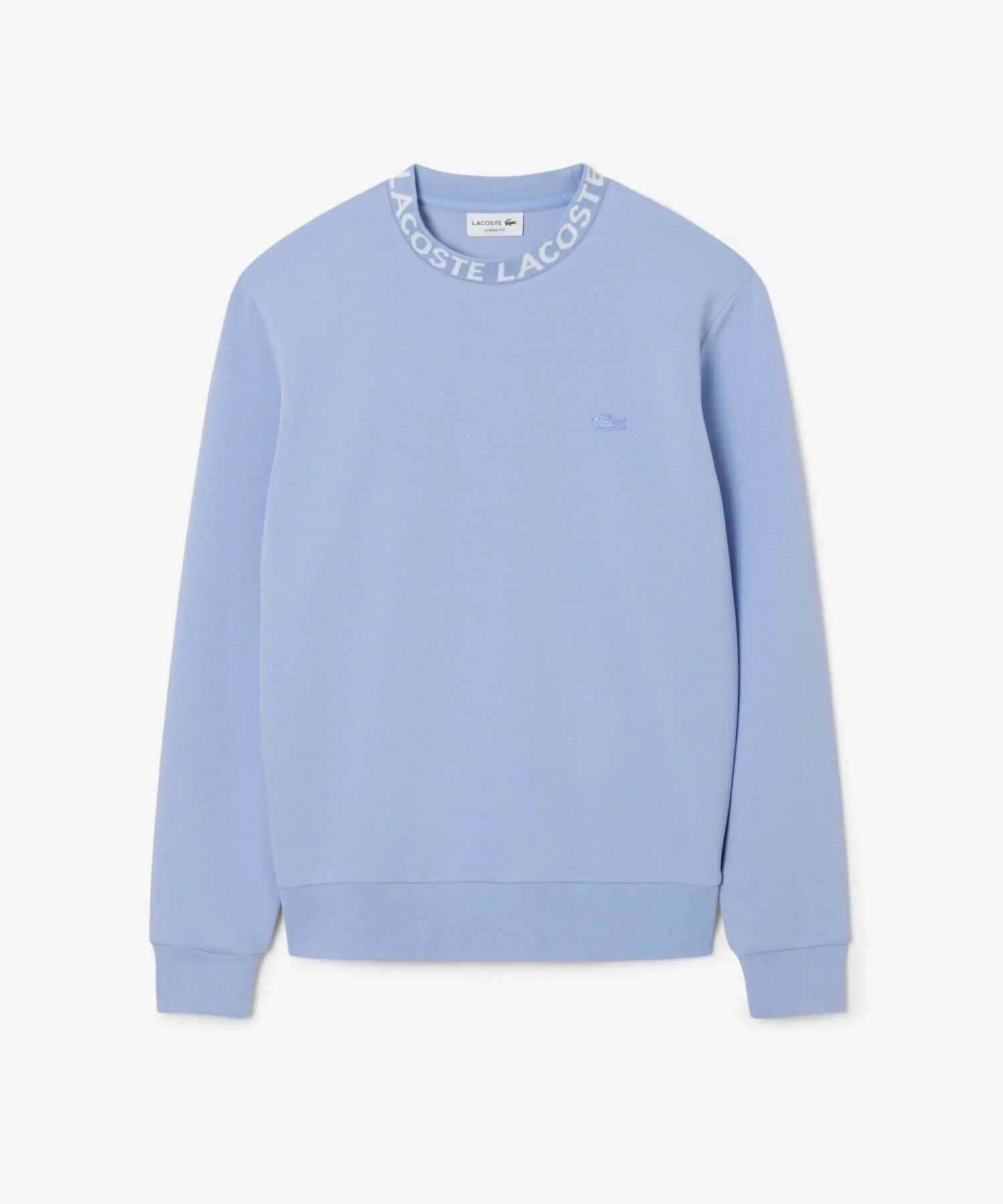 Толстовка с жаккардовым воротником и круглым вырезом LACOSTE, Light blue
