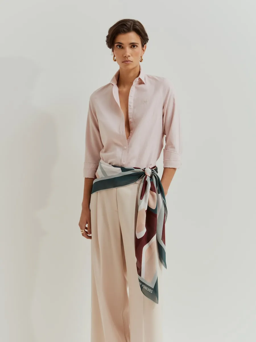 

Классическая женская хлопковая рубашка розового цвета Lion of Porches