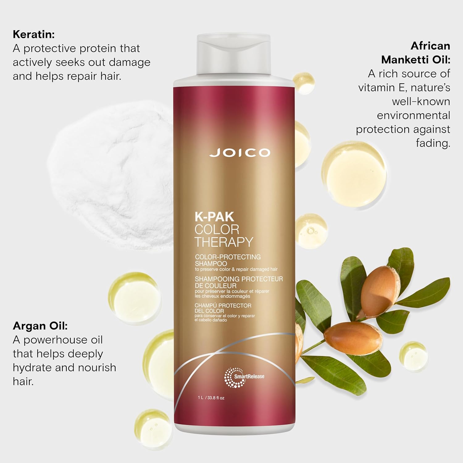 Шампунь K-Pak Color Therapy от Joico для мужчин и женщин - 950 мл, прозрачный — фото 2