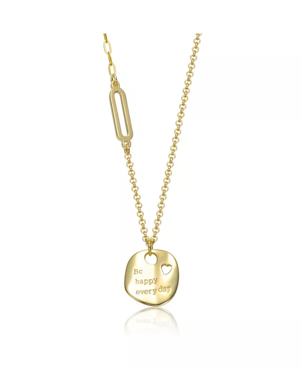 

Подвеска с вырезанным кулоном, позолоченная 14 карат, с посланием о ежедневной радости Rachel Glauber, gold