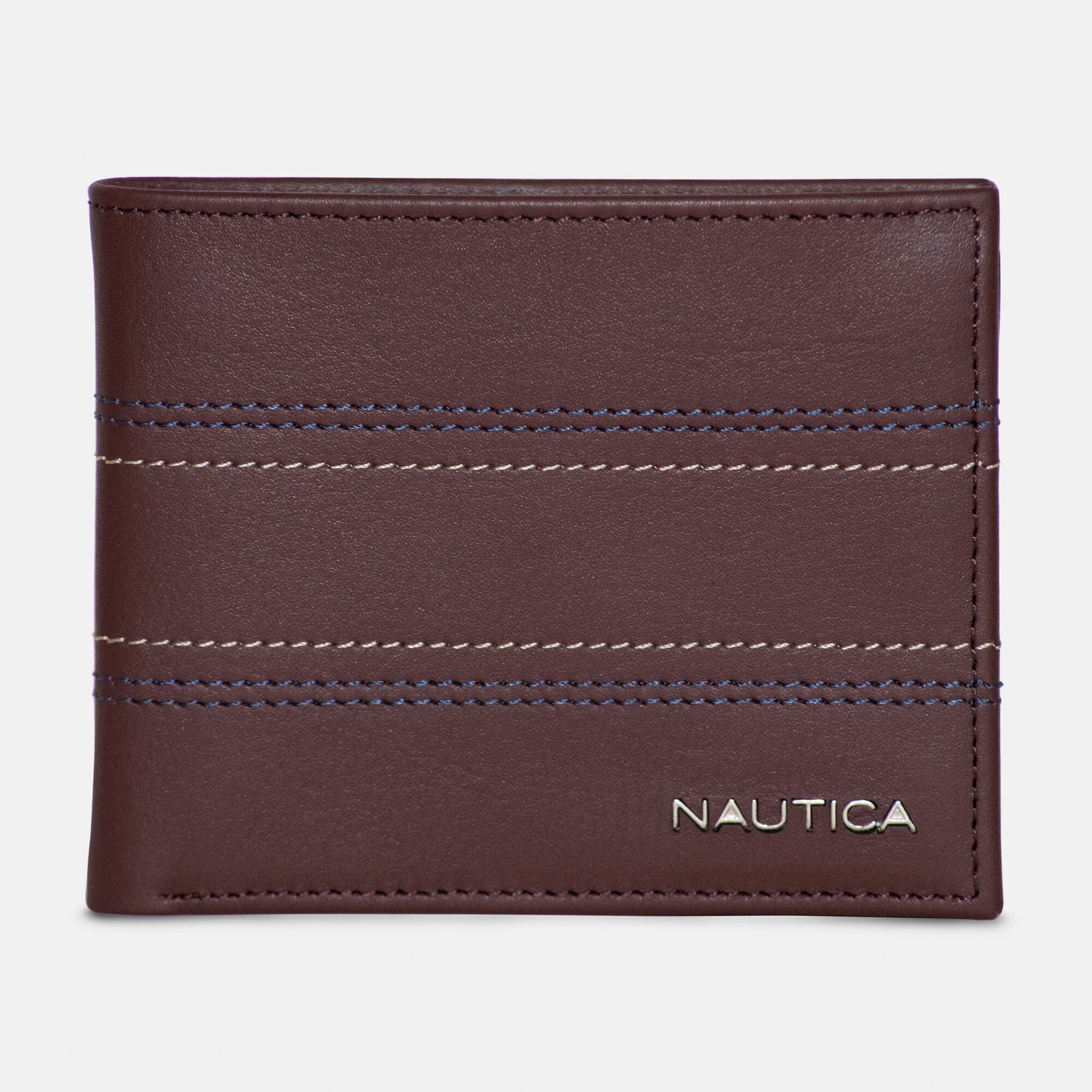 

Мужской кожаный кошелек Nautica Bifold, цвет coconut hol cut up
