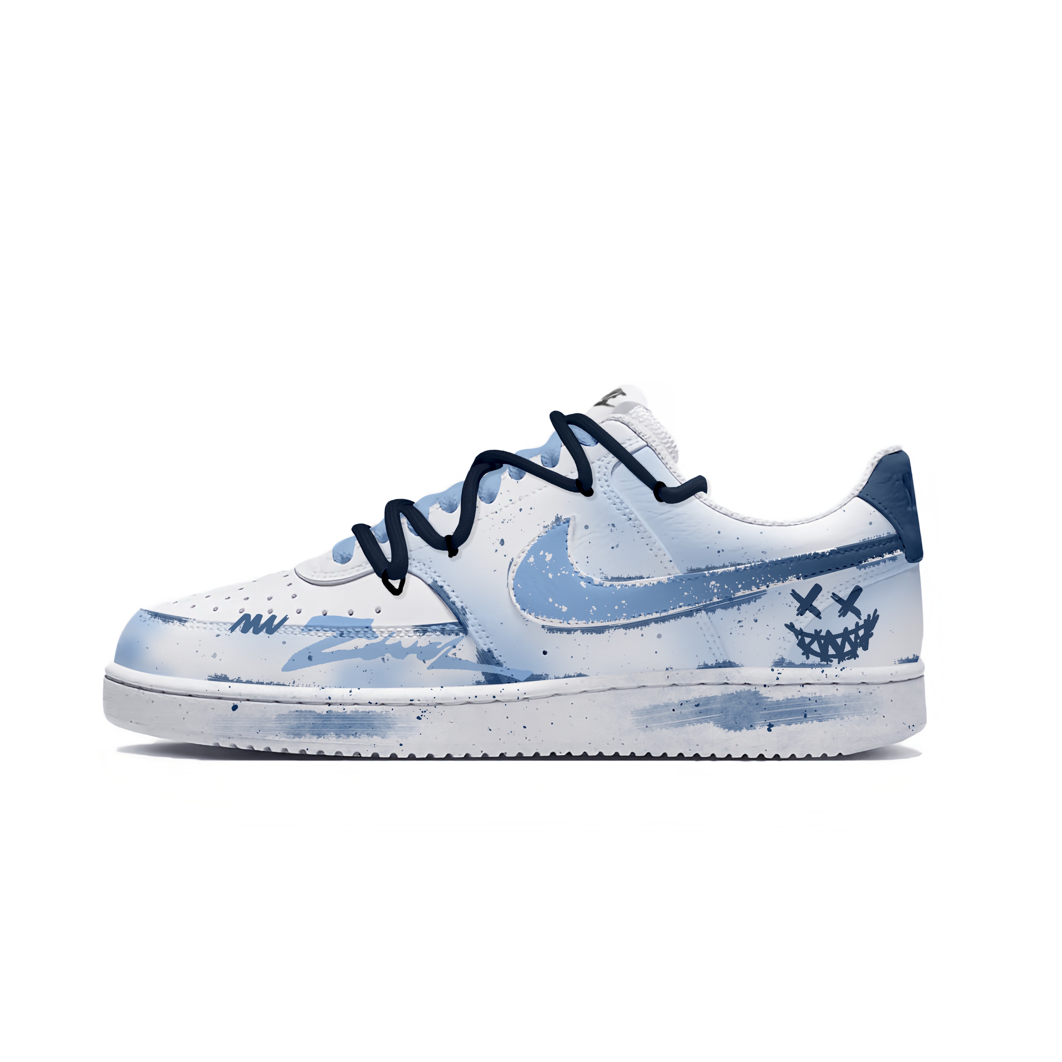 

Nike Кроссовки Court Vision 1 с низким верхом, противоскользящие, износостойкие, износостойкие, мужские, цвет "морской синий"