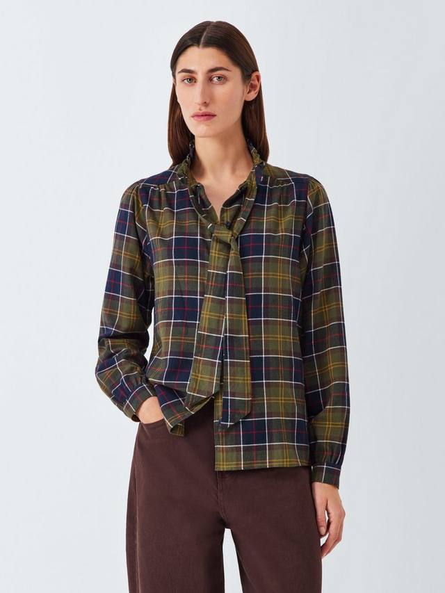 

Габриэлла рубашка с галстучным воротником в клетку Barbour, Green/Multi