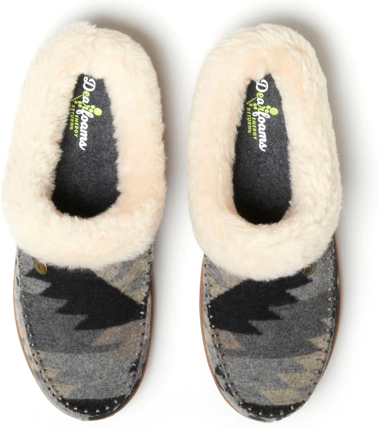 

Мужские домашние шлепанцы Dearfoams Baro с мемори-пеной для дома и улицы, серый