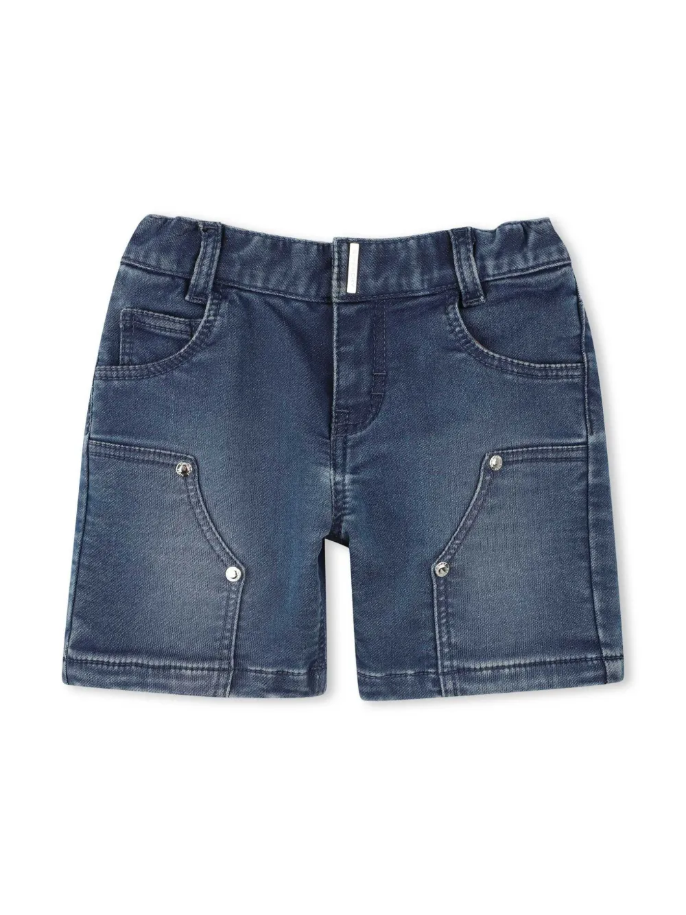 

Джинсовые шорты с вышитым логотипом Givenchy Kids, синий