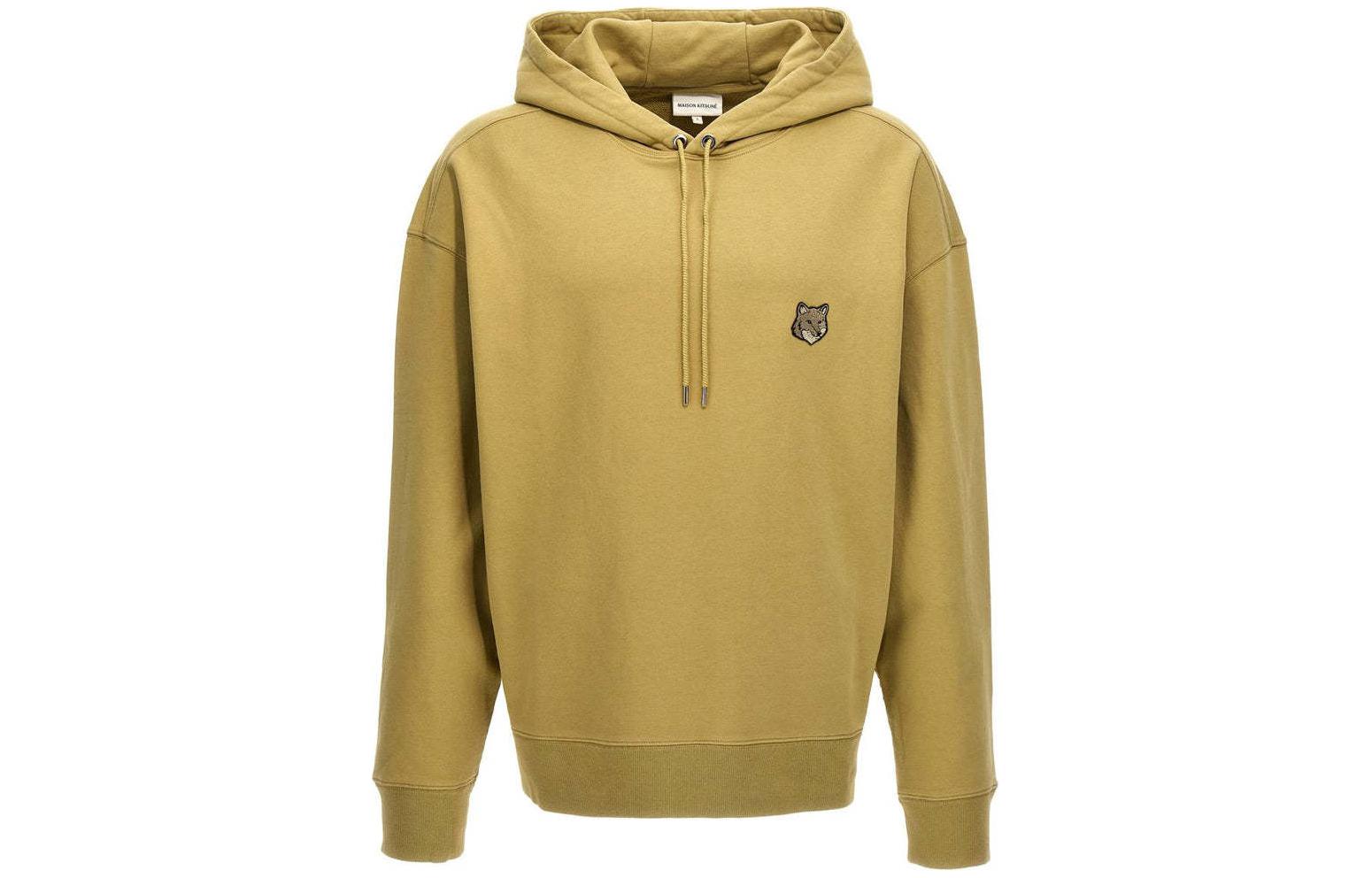 

Толстовка с капюшоном на шнурке и аппликацией в виде лисьей головы от Maison Kitsuné Maison Kitsune, зеленый