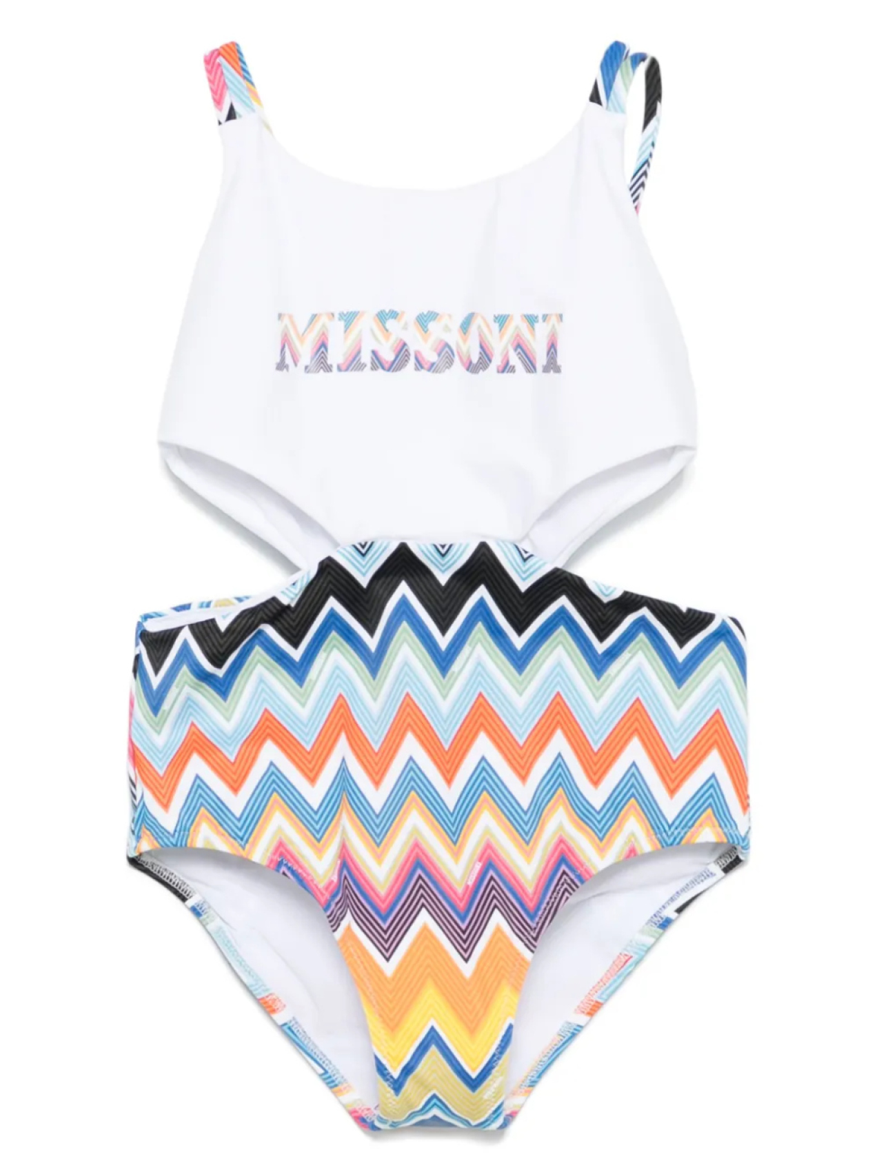 

Купальник Missoni Kids с зигзагообразным принтом, белый