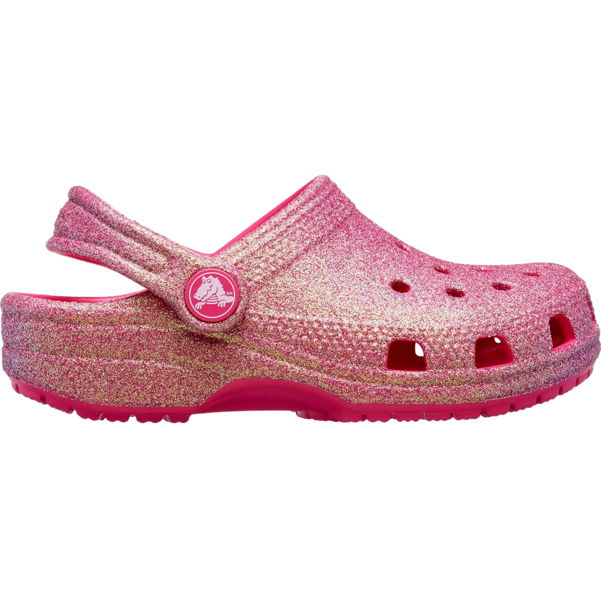 

Детские сабо Crocs Classic Glitter Clogs Dragon Fruit 210985-6ZQ, розовый