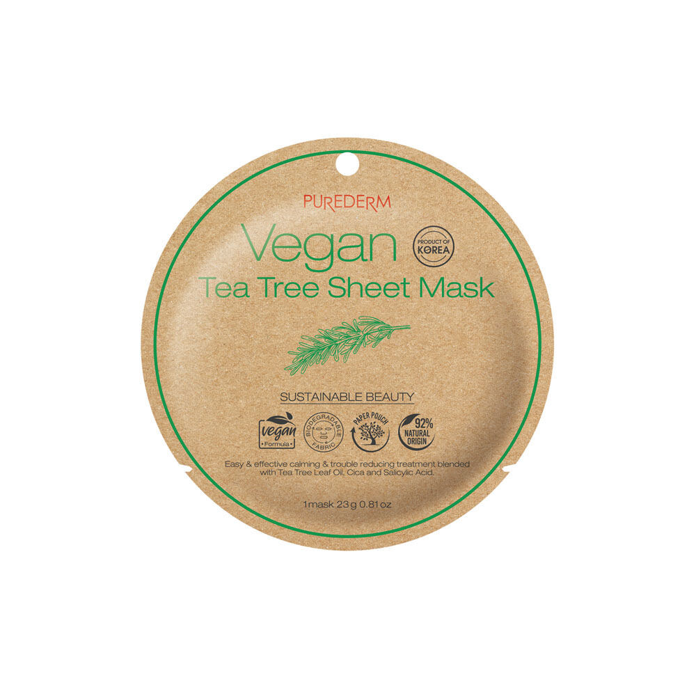 

Маска для лица Vegan Tea Tree Sheet Mask Purederm, 10 гр