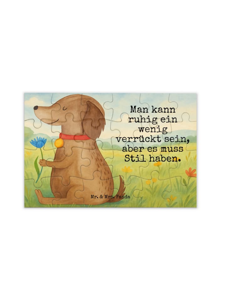 

Mr. & Mrs. Panda Дизайн в виде цветка и собачки-пазла с надписью белого цвета