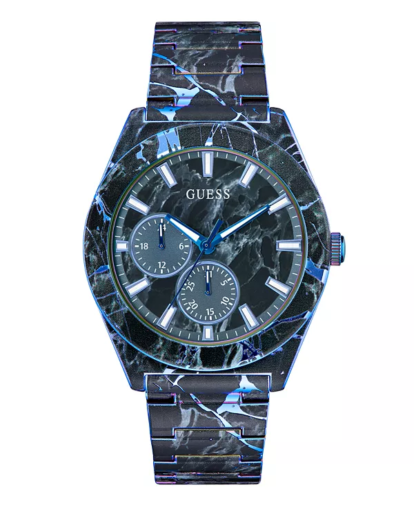 

Мужские черные многофункциональные часы, 44 мм Guess, blue