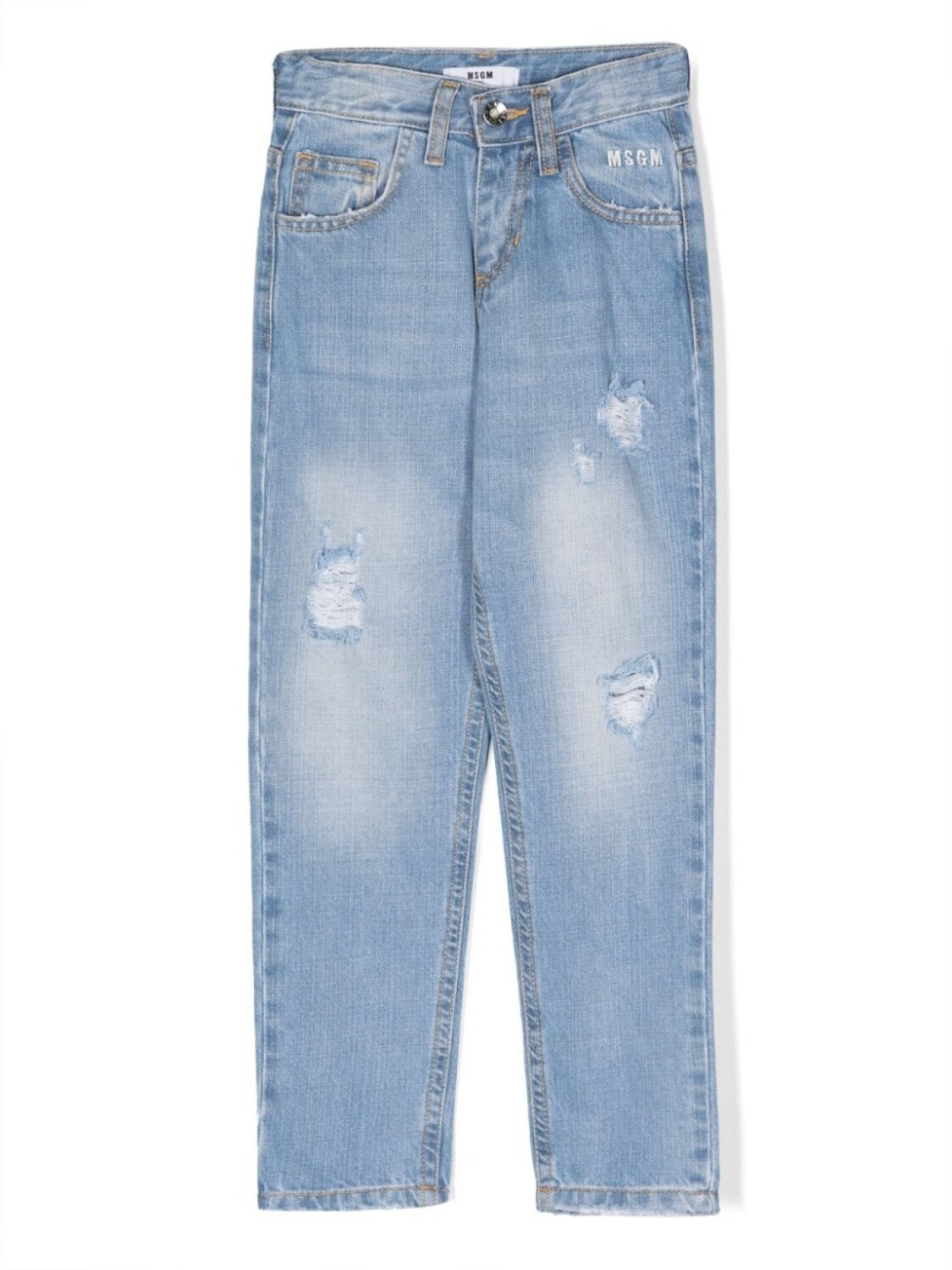 

MSGM Kids джинсы с вышитым логотипом, синий