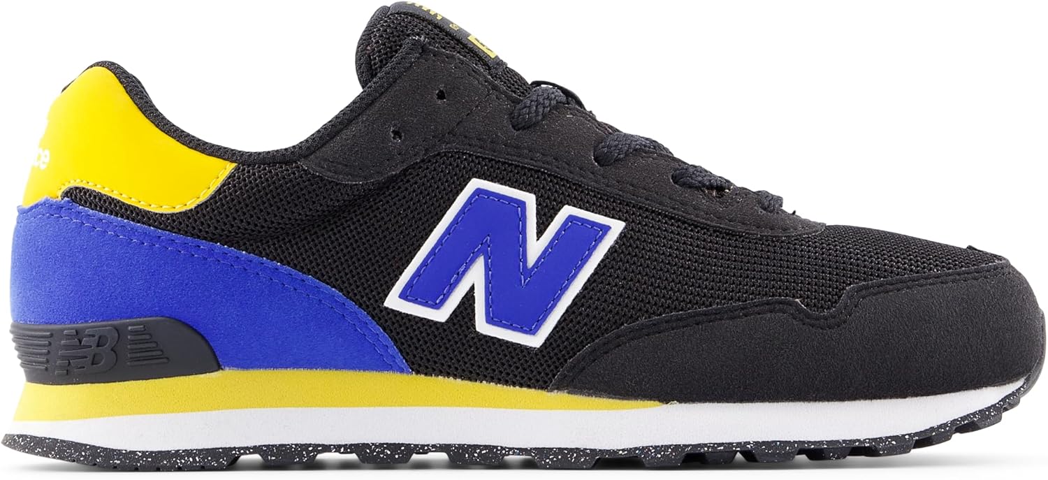 Кроссовки New Balance Kids 515 V1 на шнуровке, черный/синий — фото 2