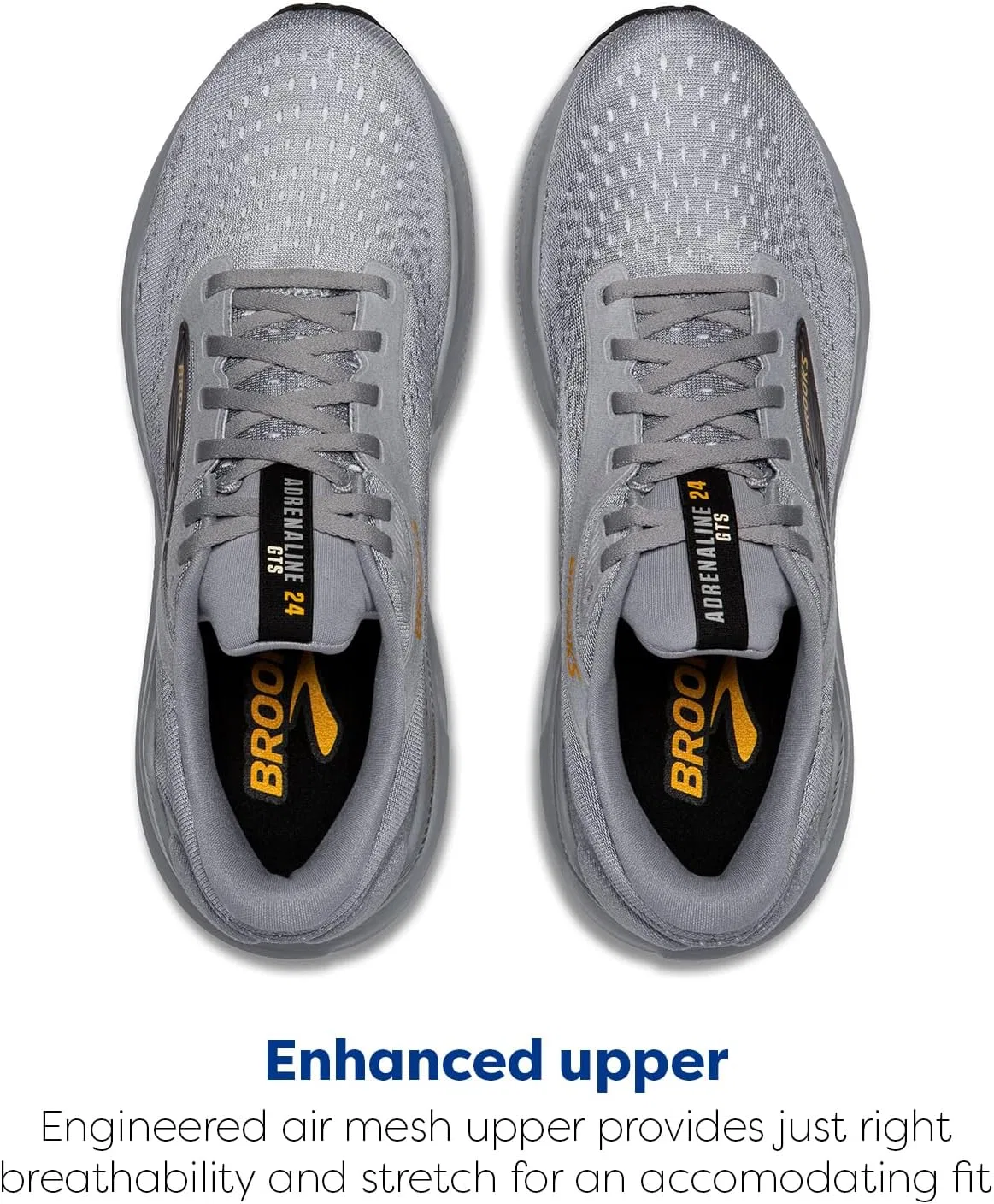 Мужские беговые кроссовки Brooks Adrenaline GTS 24 с поддерживающей подошвой, 2-Alloy White Gold Fusion — фото 4