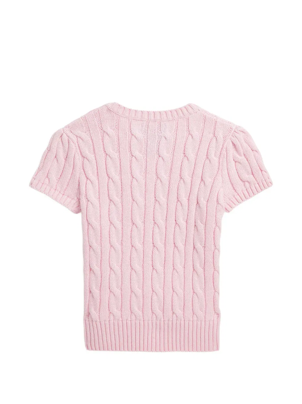 Свитер крупной вязки с пуговицами Polo Ralph Lauren Kids, розовый — фото 2