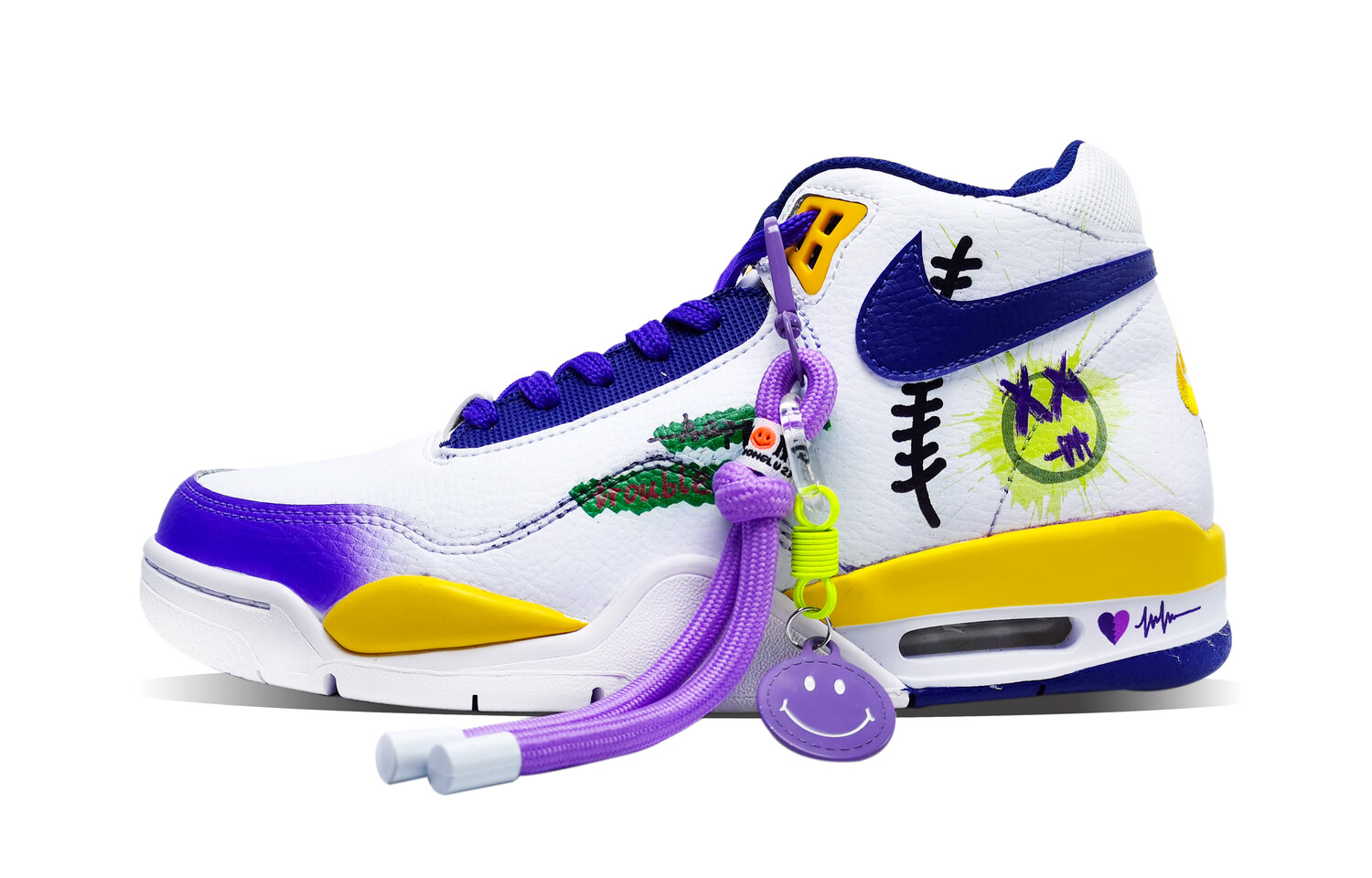 

Кроссовки Nike Flight Legacy Vintage Basketball Shoes Men Mid-top White/Royal/Yellow, белый/желтый