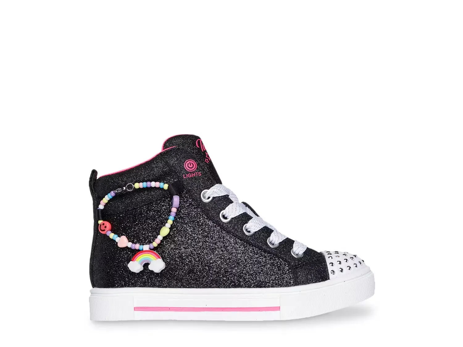 Блестящие кроссовки Twinkle Sparks Charm Bestie на высокой платформе - детские Skechers, Black — фото 3