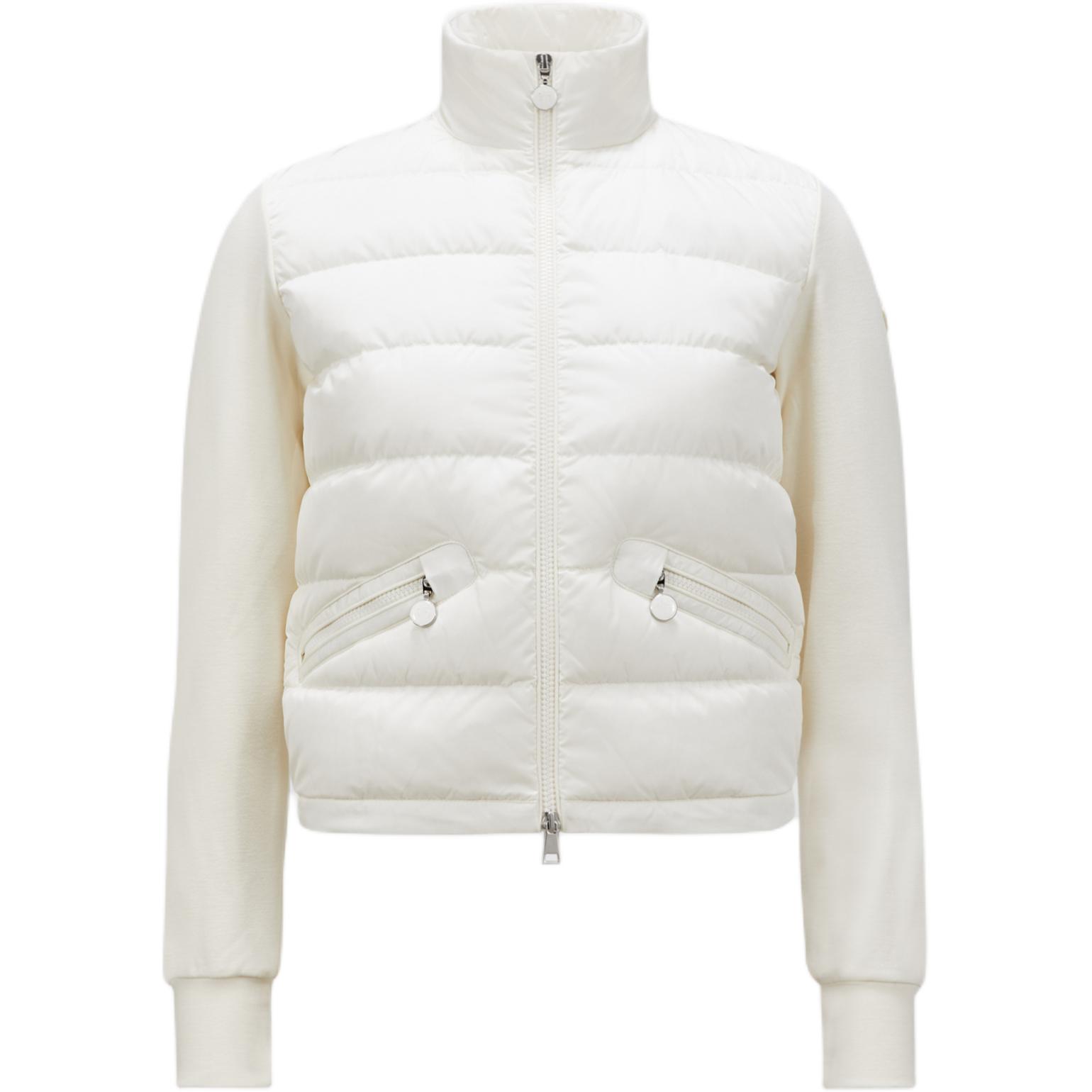 

Куртка-пуховик с молнией и вставками Moncler, белая