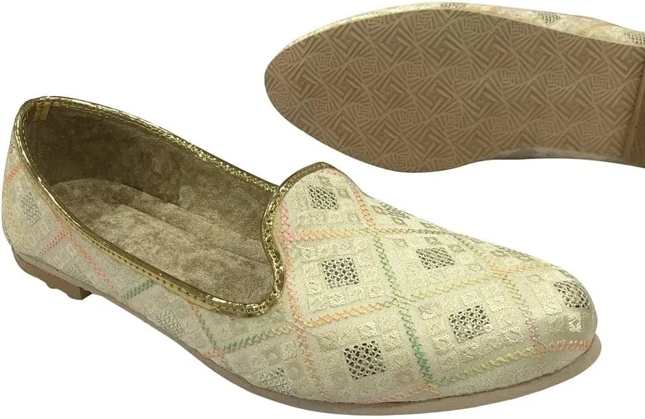Туфли Jutti for Men Punjabi Juttis for Men Sherwani Shoes for Men Wedding Indian Mojaris Juti Step n Style, Cream-Coloured — фото 4
