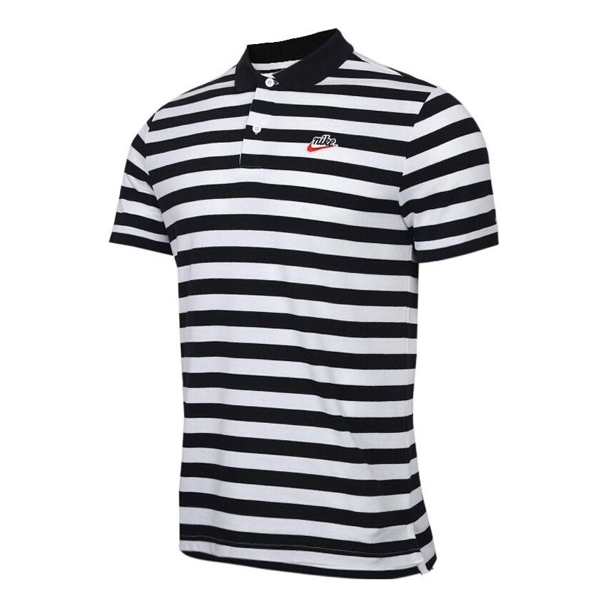 

Футболка Men's Nike Contrasting Colors Stripe Short Sleeve polo Black Polo Shirt CT5604-010, черный
