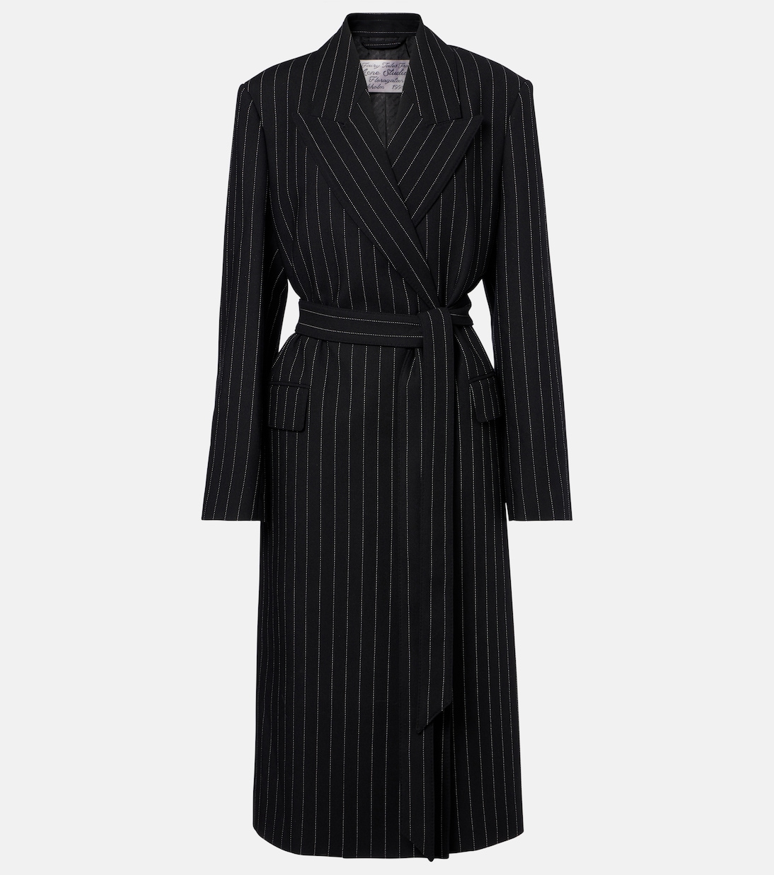 

Шерстяное пальто в тонкую полоску Olyx Acne Studios, черный